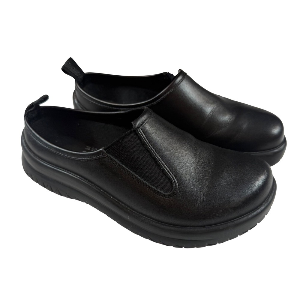 Tatami by Birkenstock Black Leather Slip On Professional Shoes Clogs Womens 38 7